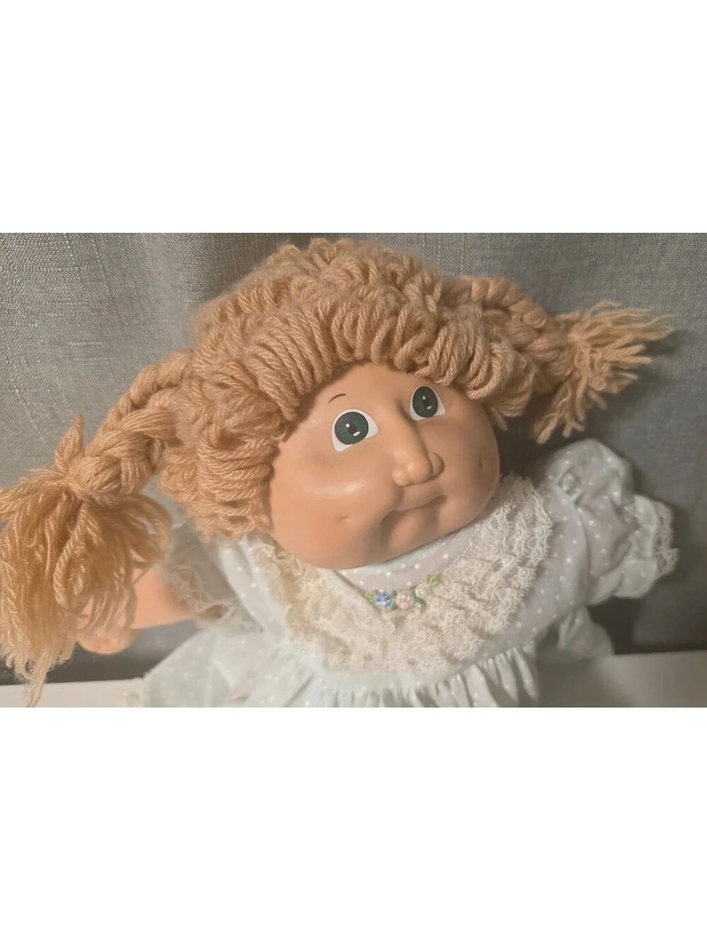 VTG 1982 Cabbage Patch Kids Doll with Yarn Hair and Lace Dress